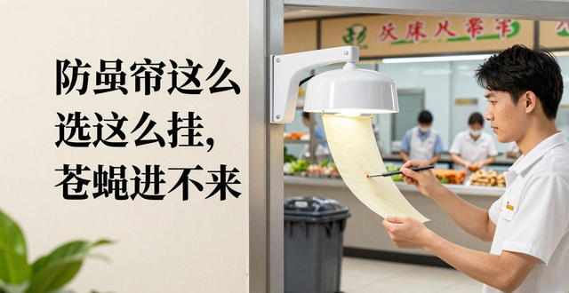 食堂灭蝇关键一招：防蝇帘这么选这么挂，苍蝇进不来